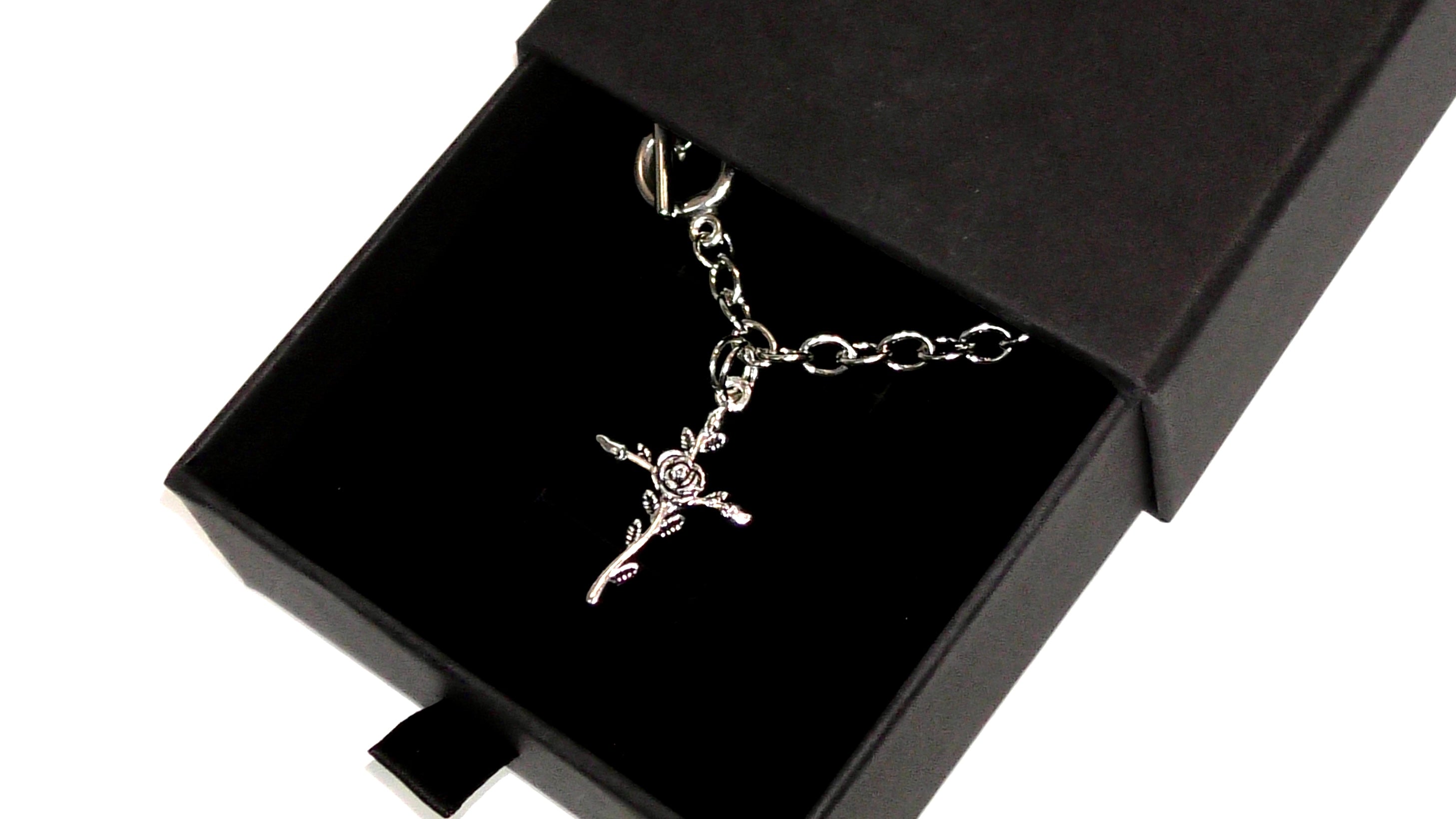 Rose Cross Charm Bracelet